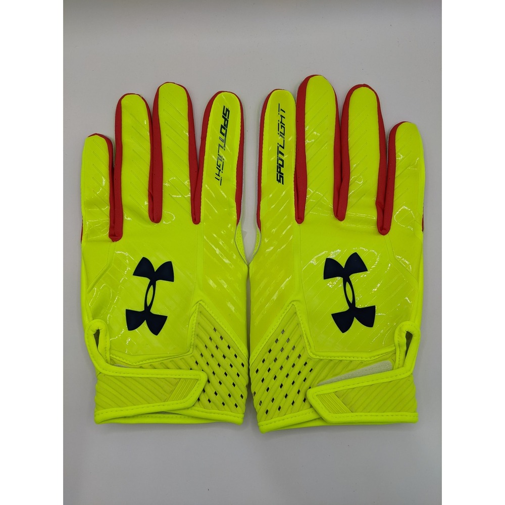 Under Armour NFL Spotlight Football Receiver Gloves Extra Large 4XL Neon Yellow
